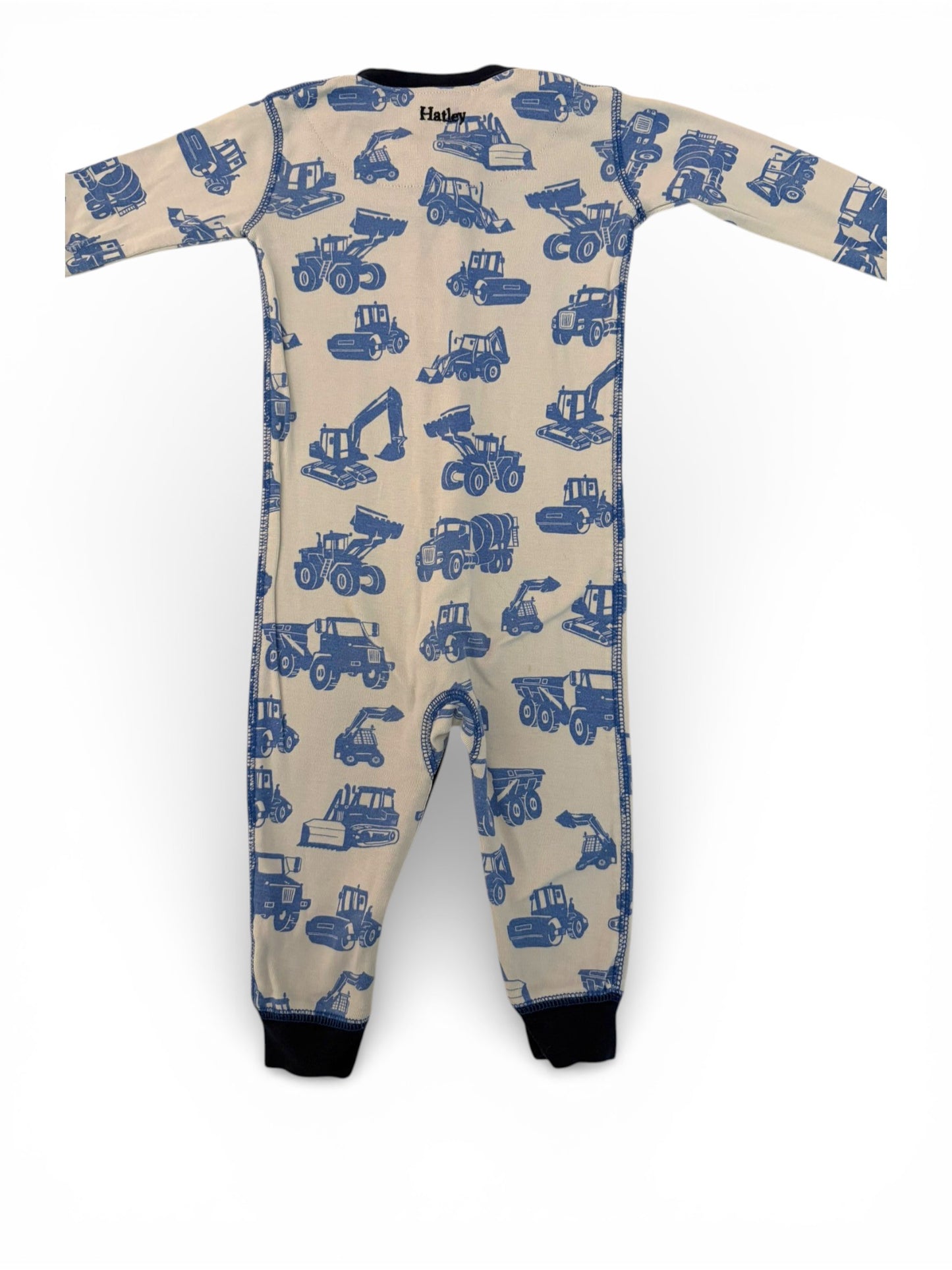 Hatley Blue Construction Print Zip Sleeper (12-18M)