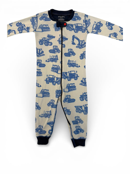 Hatley Blue Construction Print Zip Sleeper (12-18M)