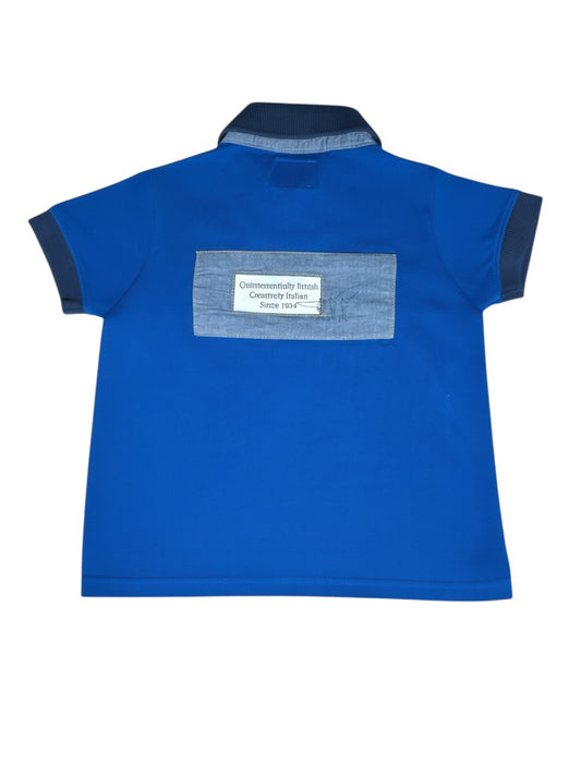 Henry Cottons Boys Blue Polo Shirt, 18M - second hand baby clothing