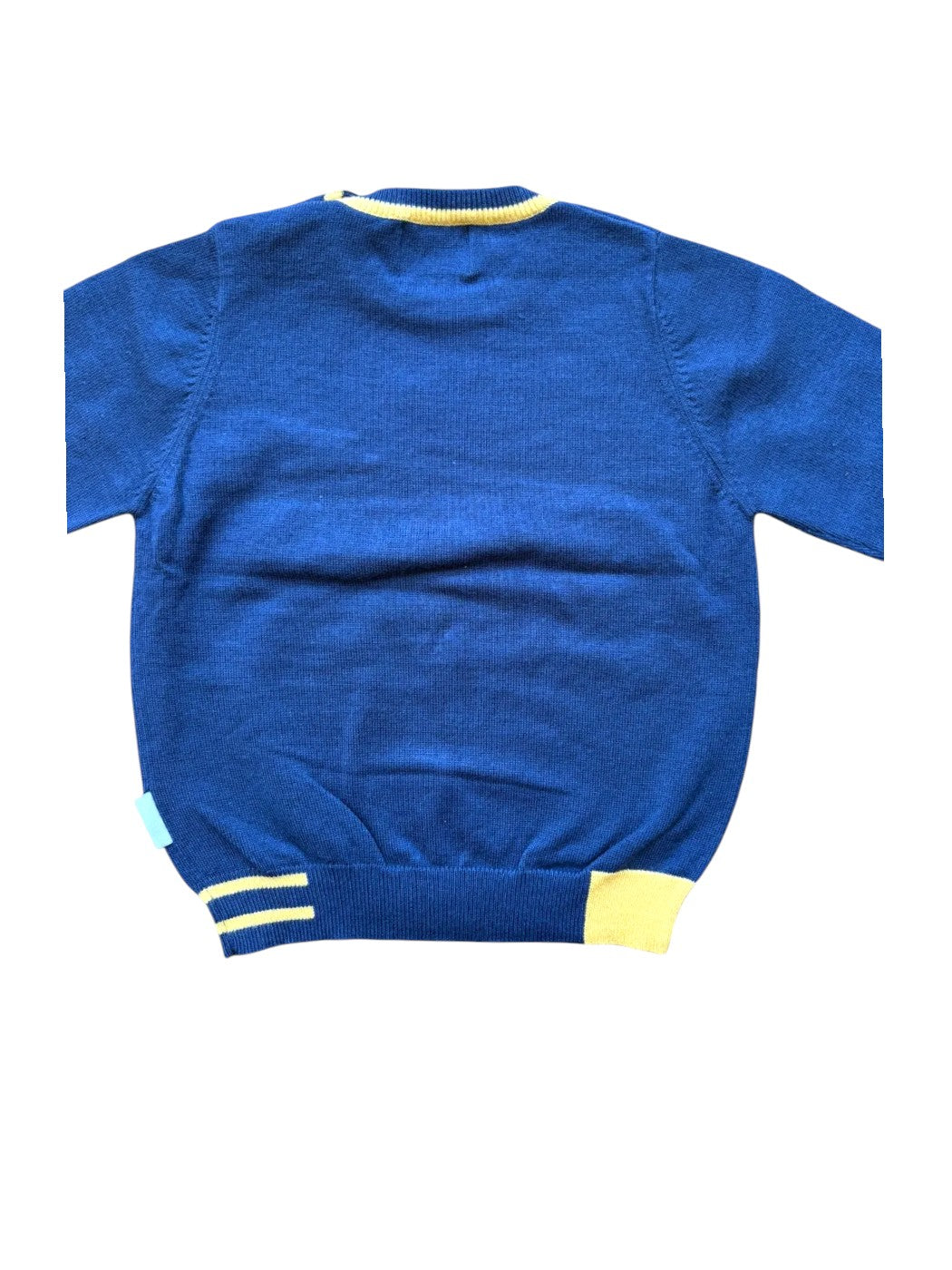Henry Cotton's Navy & Yellow Trim Sweater size 12M - second hand baby clothing