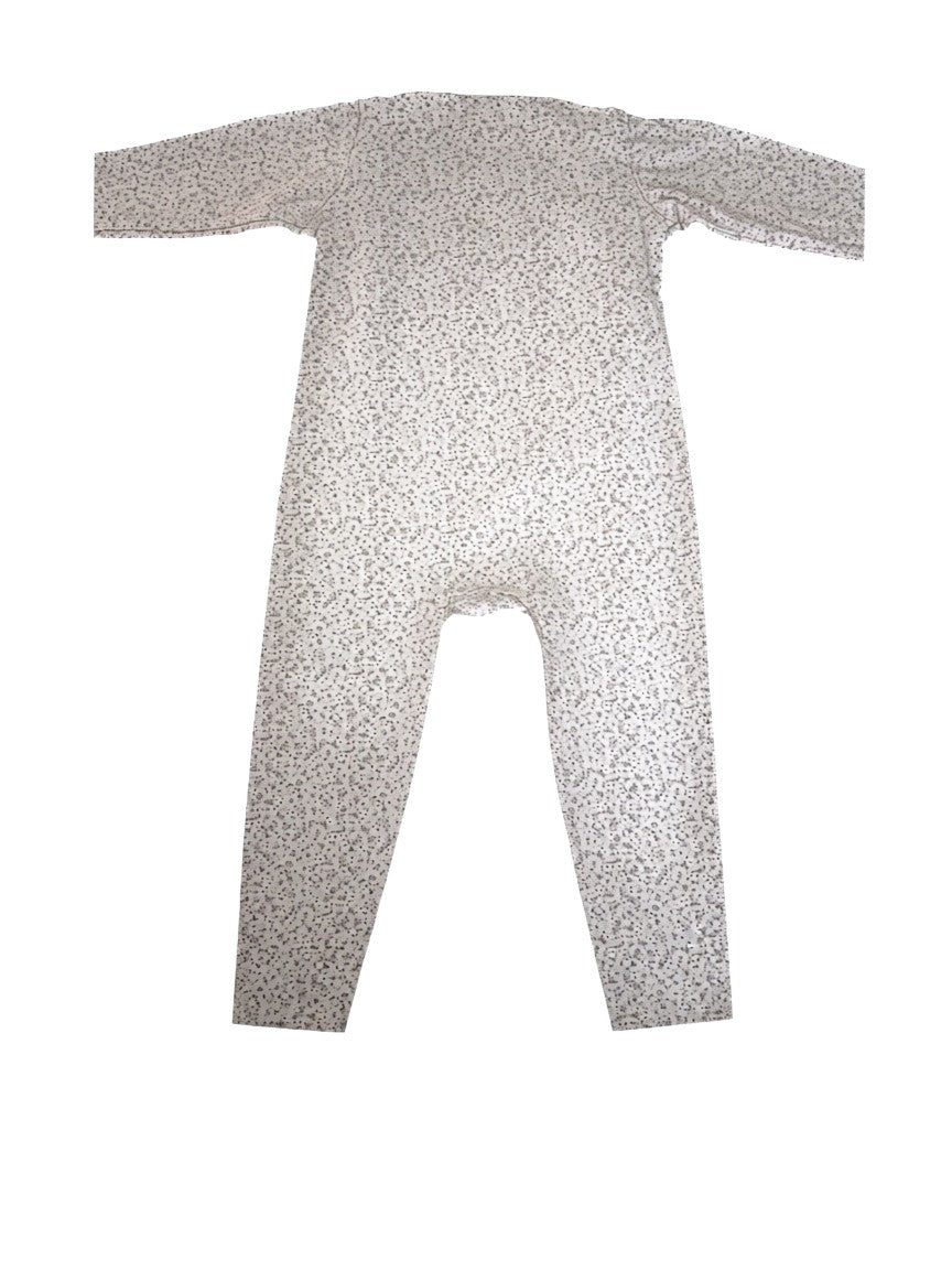 Hust & Claire Girl Lilac Ditsy Floral Ruffle Footed Pajamas, 12M / 80 - second hand baby clothing