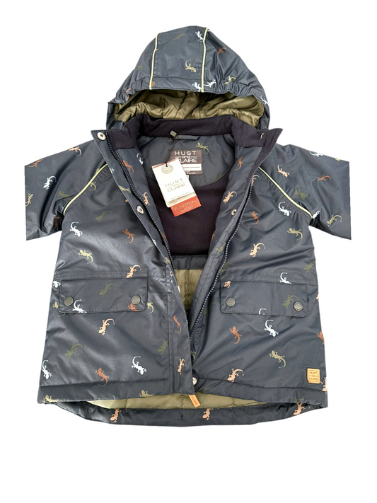 Hust and Claire Boy Navy Lizard Print Padded Jacket, 3–4Y, 6Y