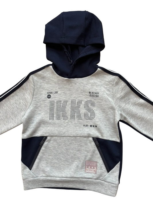 IKKS Grey Navy Sport Lab Hoodie (4Y/104)
