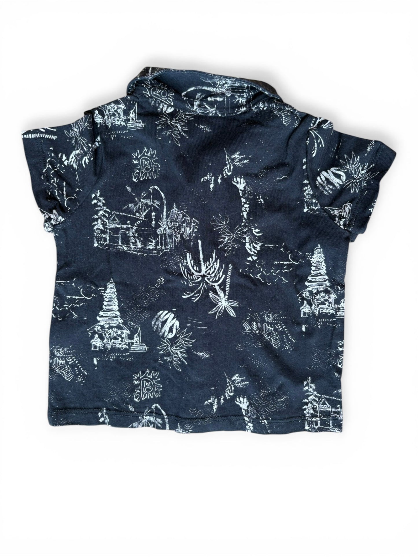 IKKS Navy Palm Print Shirt (6M)