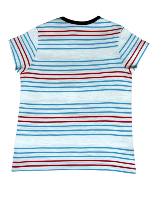 IKKS Blue & Red Striped T-Shirt size 2Y - second hand baby clothing