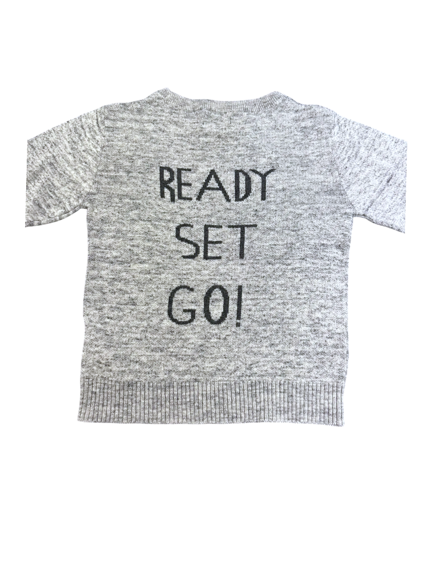 Next Boy Grey Dinosaur Knit Jumper, 12-18M - second hand baby clothing