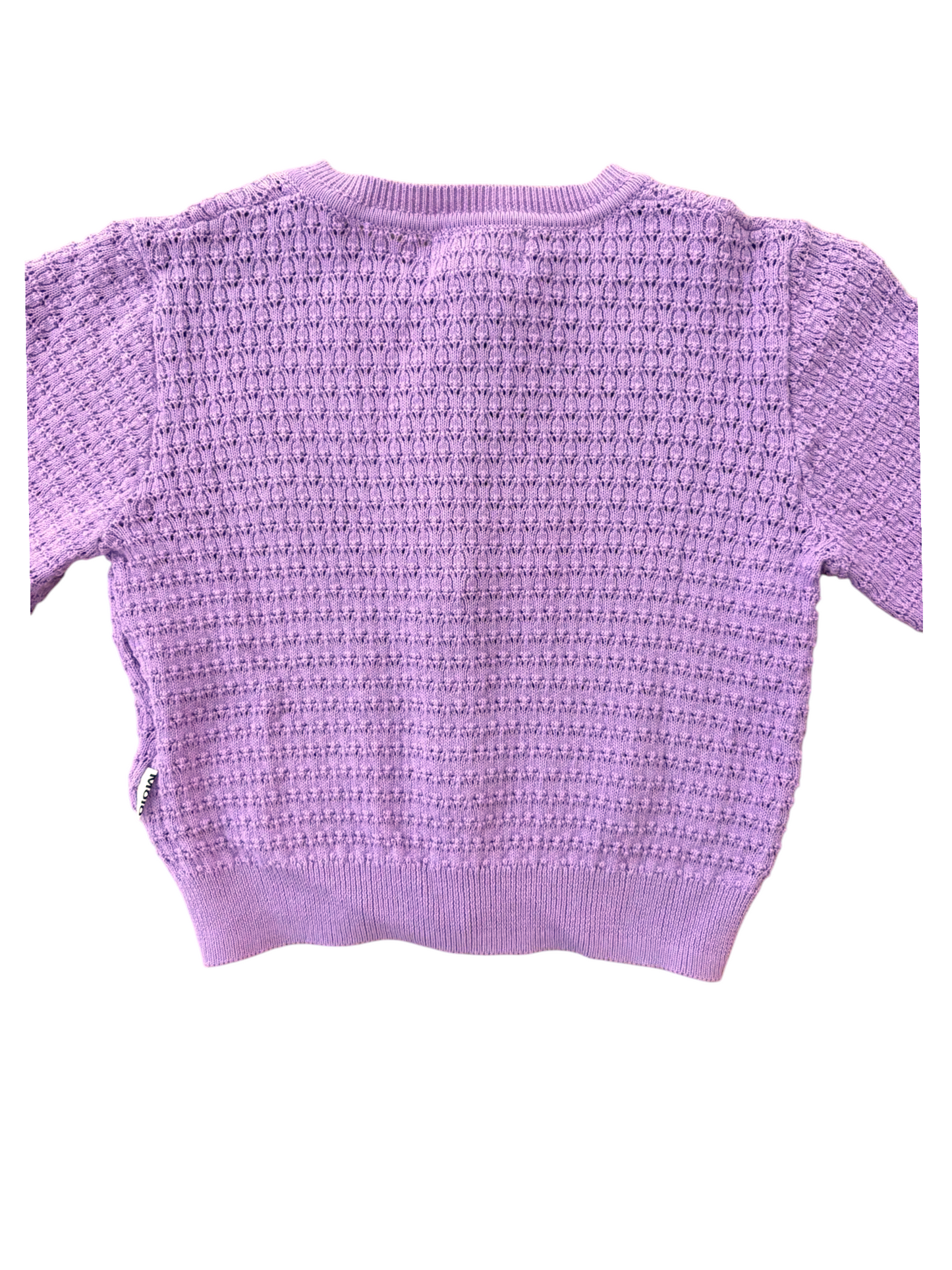 Molo Girl Violet Pointelle Knit Buttoned Cardigan, 3–6Y