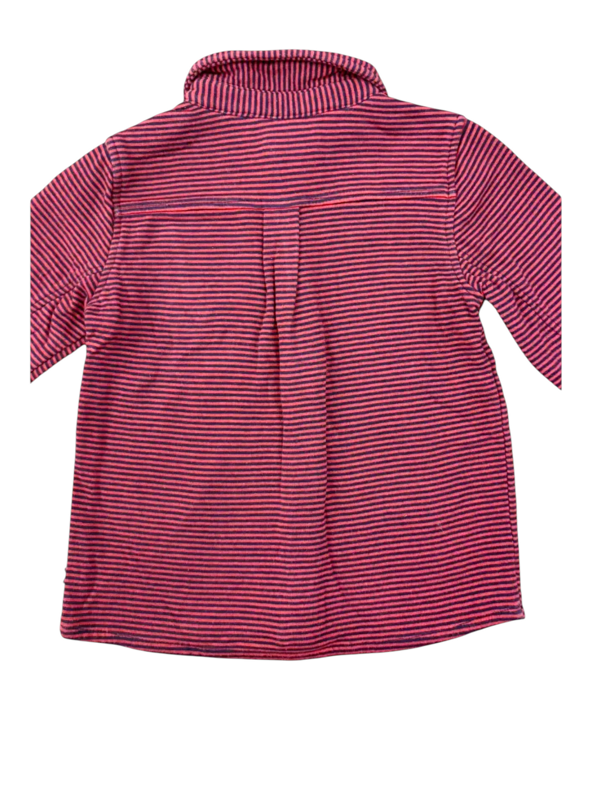Cadet Rousselle Unisex Red & Navy Striped Reindeer Cotton Shirt, 2Y