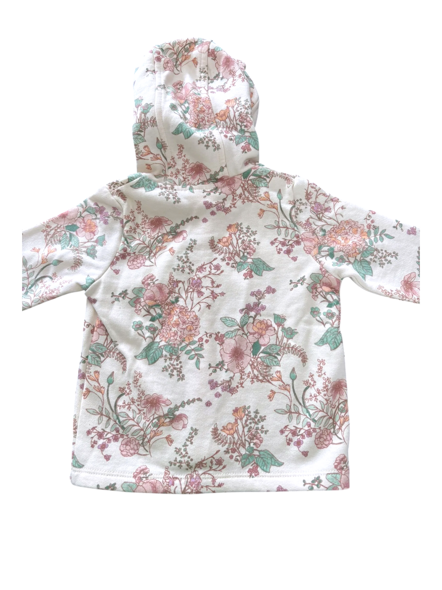 Next Cream Floral Hooded Jacket size 3-6M - second hand baby clothing