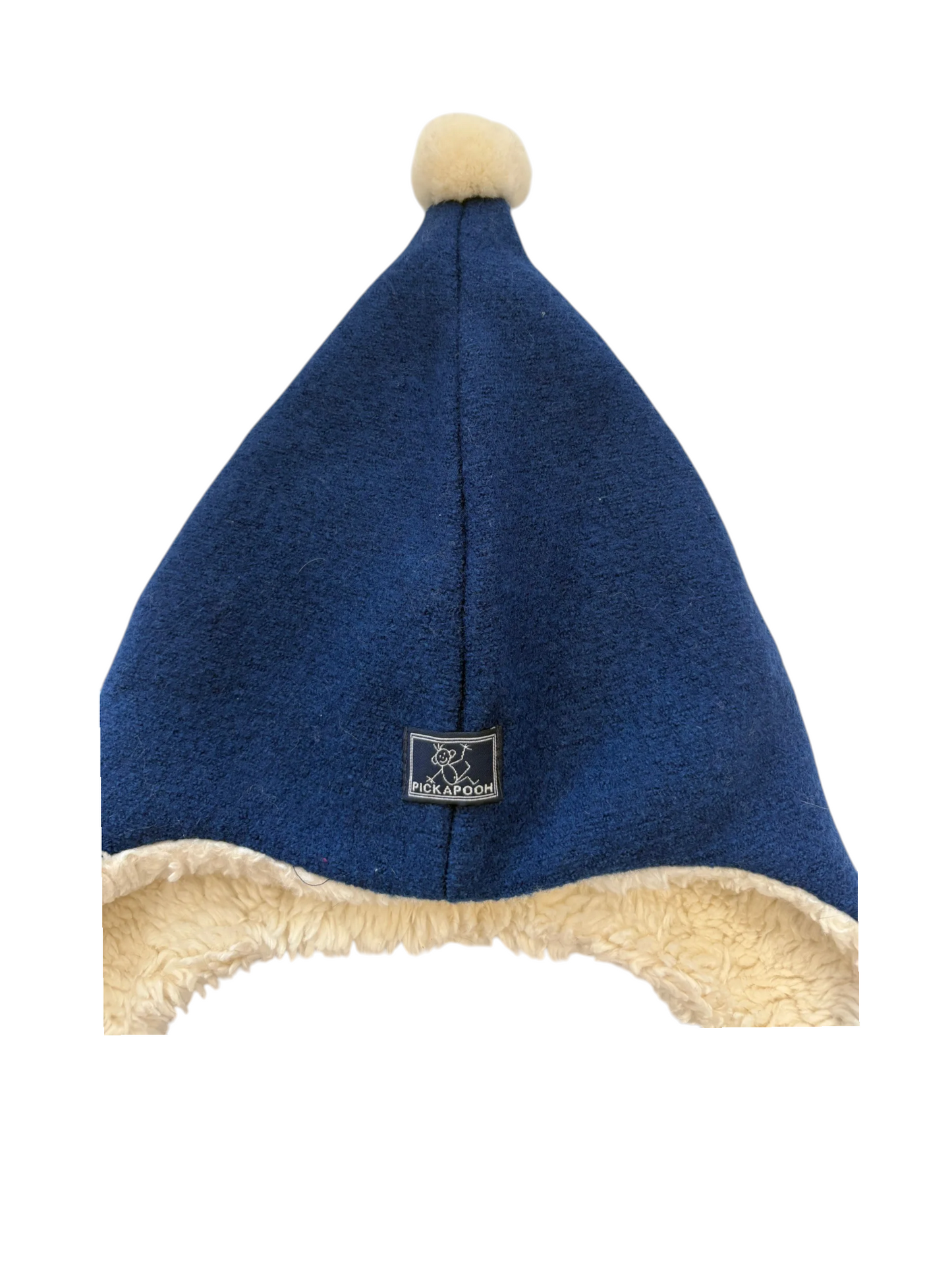 Pickapooh Unisex Navy Wool Pompom Hat, 48 - second hand baby clothing