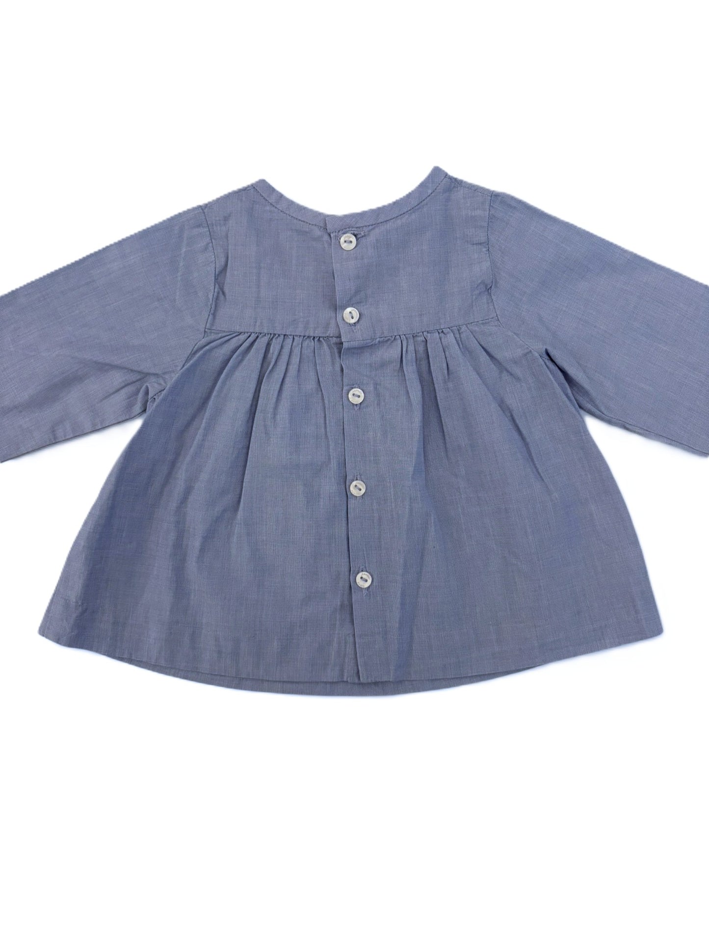 Jacadi Blue Blouse with White Bow (6M)