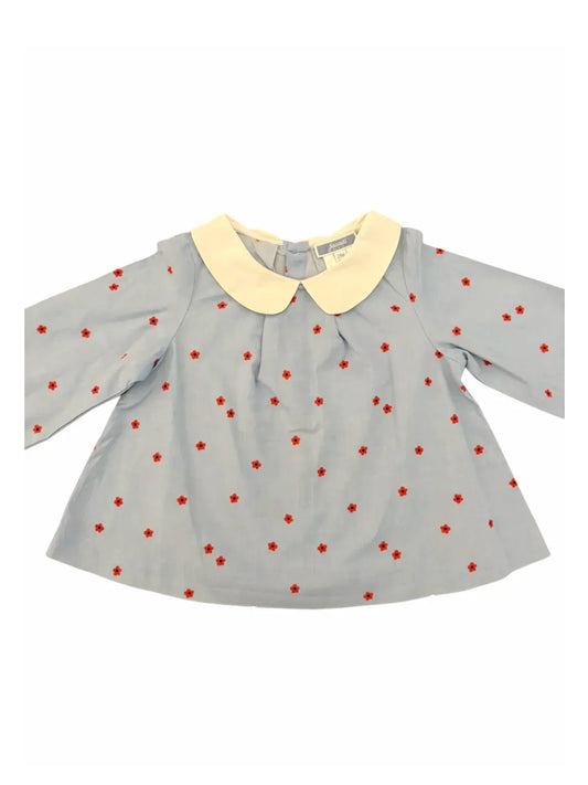 Jacadi Blue Floral Blouse (24M / 86)