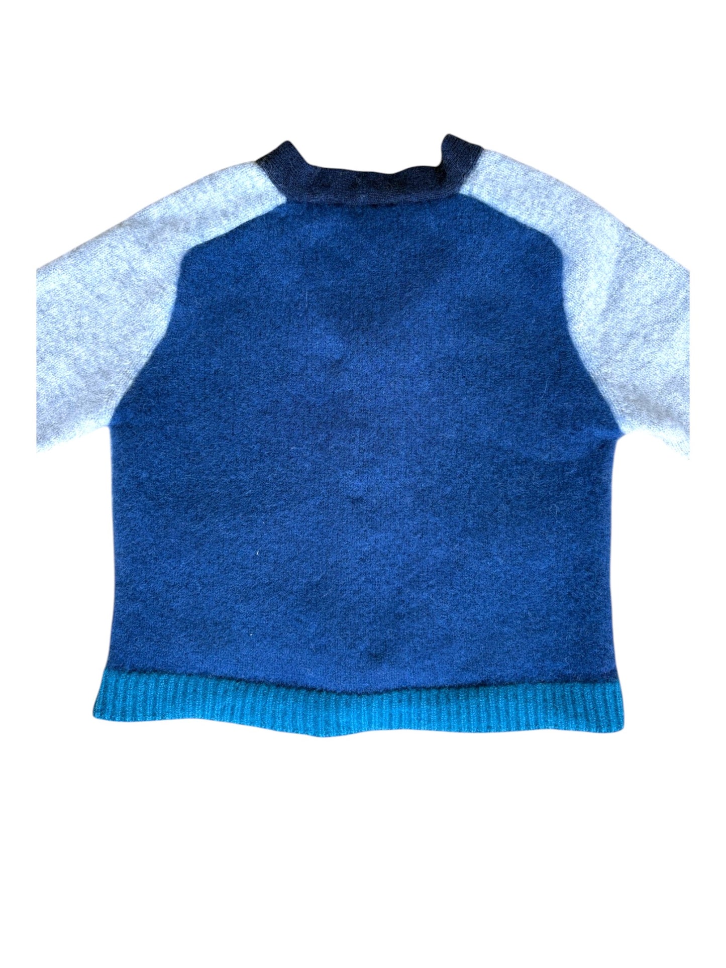 Jacadi Color-Block Kaschmir-Wollstrickjacke (18 Monate)