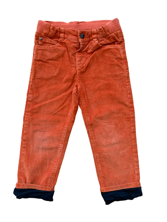 Jacadi Dark Orange Lined Corduroy Pants (4Y/104)