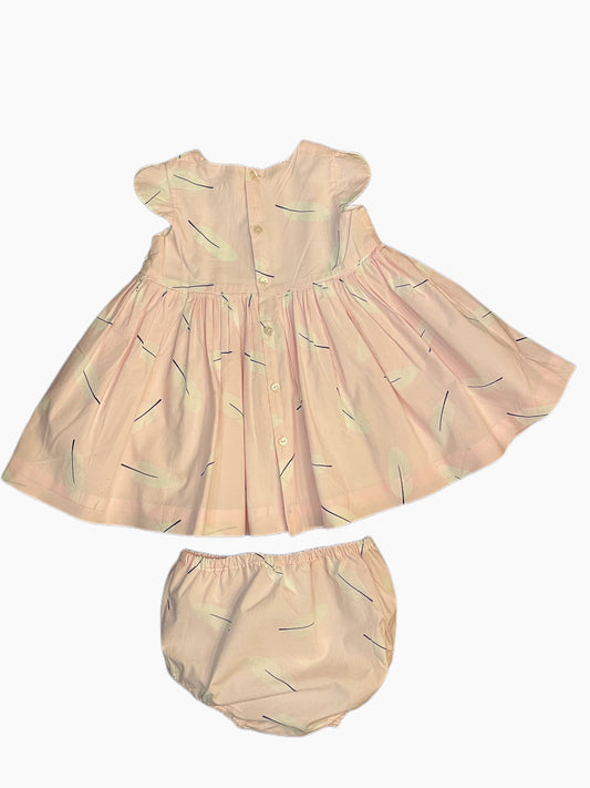 Robe rose clair à manches courtes Jacadi (12M)