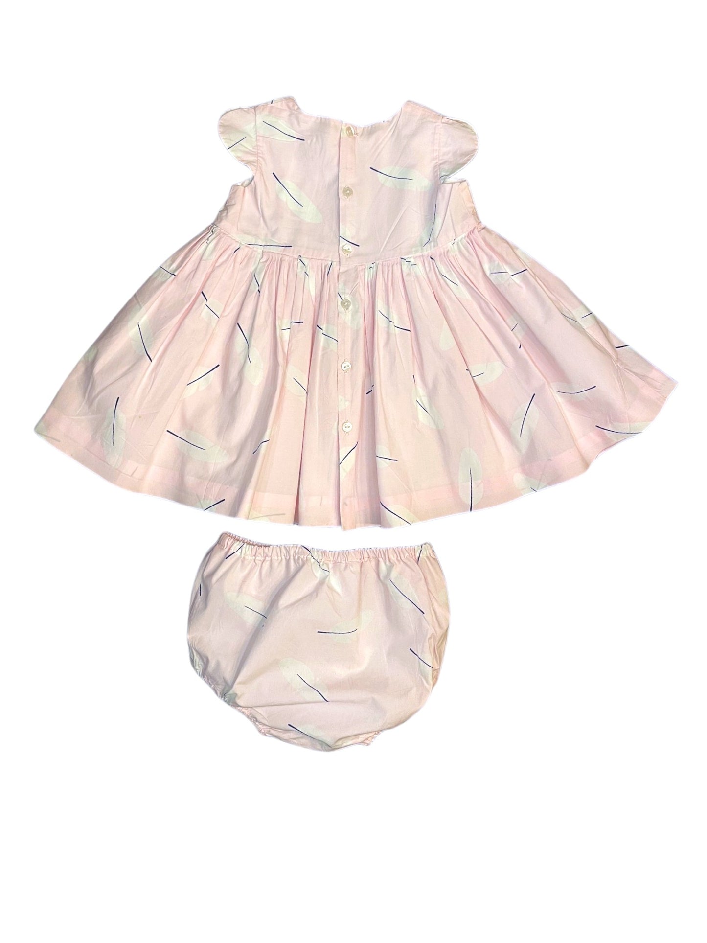 Jacadi Hellrosa Kleid mit kurzen Ärmeln (12M)