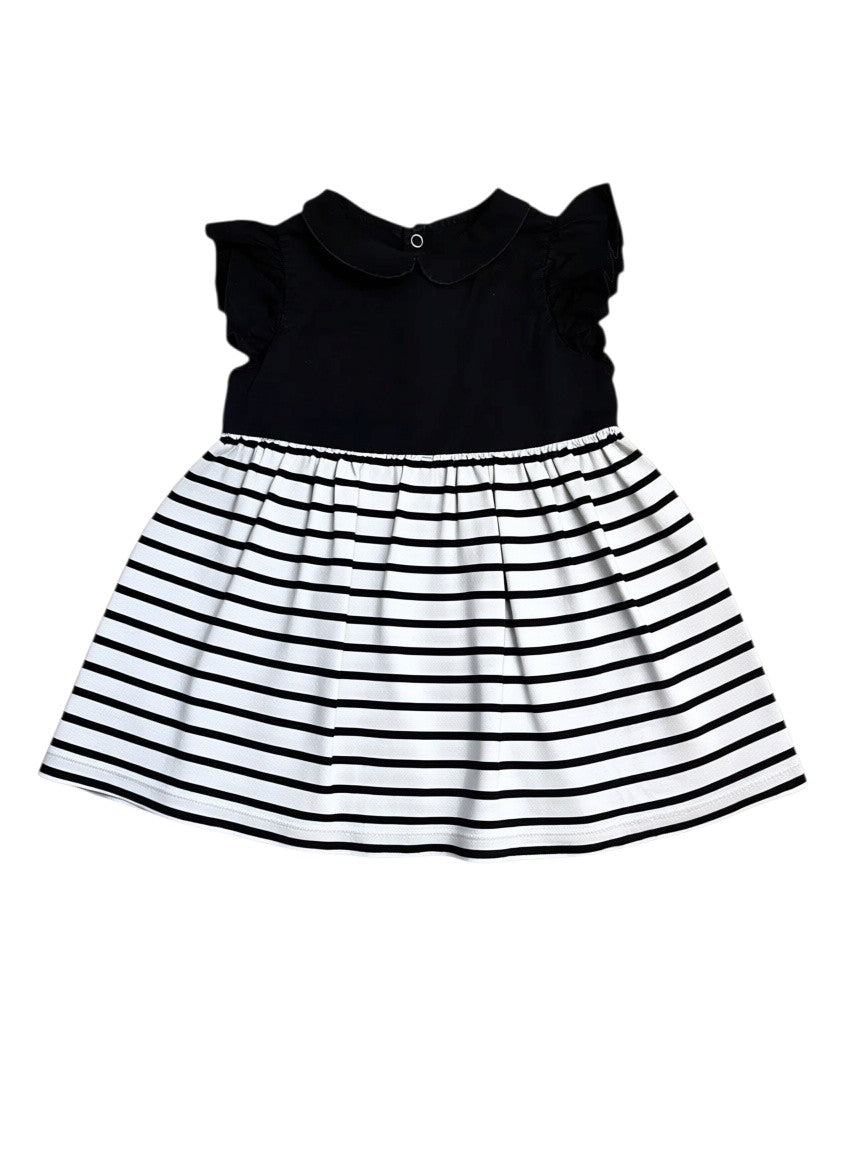 Jacadi Navy Stripes Short Sleeved Dress size 18M - second hand baby clothing