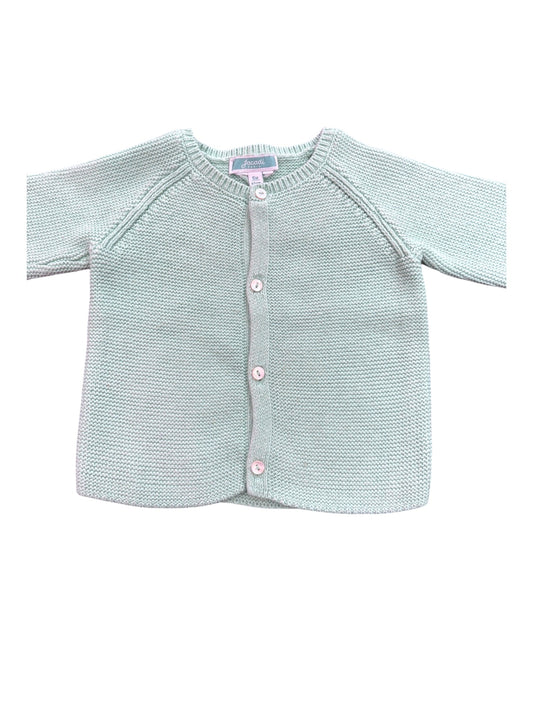 Jacadi Light Green Knitted Cardigan (6M)