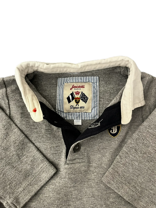 Jacadi Grey Long-Sleeved Polo Shirt (6M)