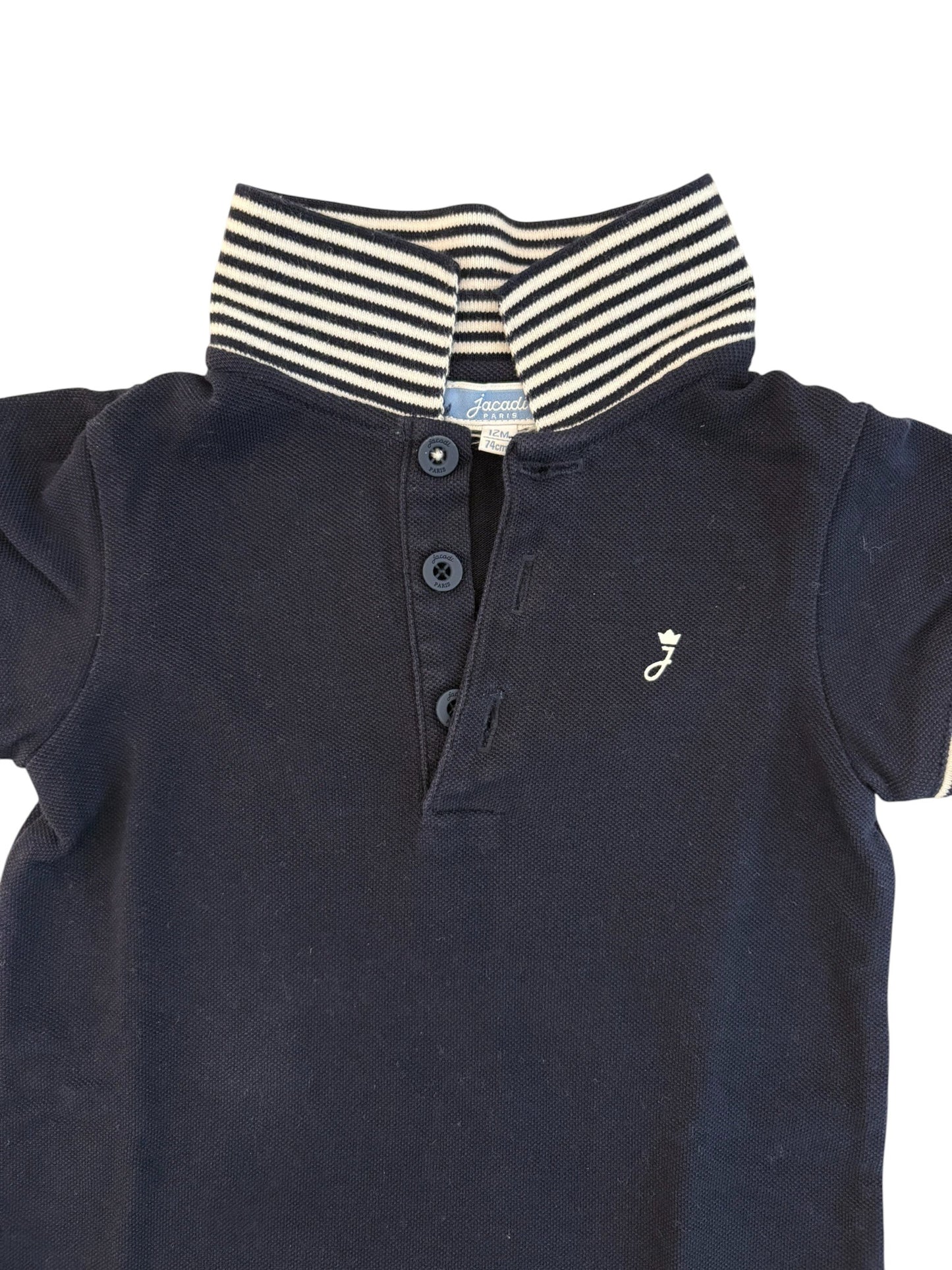 Jacadi Navy Polo Romper (12M / 74)