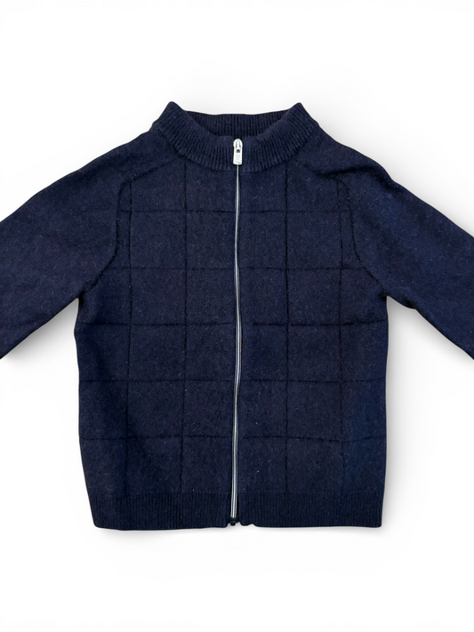 Jacadi Navy Quilted Zip Cardigan (24M)