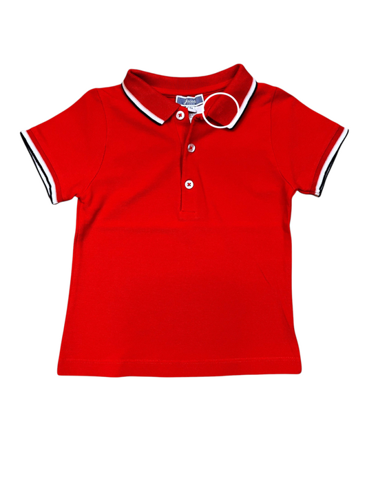 Jacadi Boys Red Cotton Polo Shirt, 24M / 88 - scond hand baby clothing