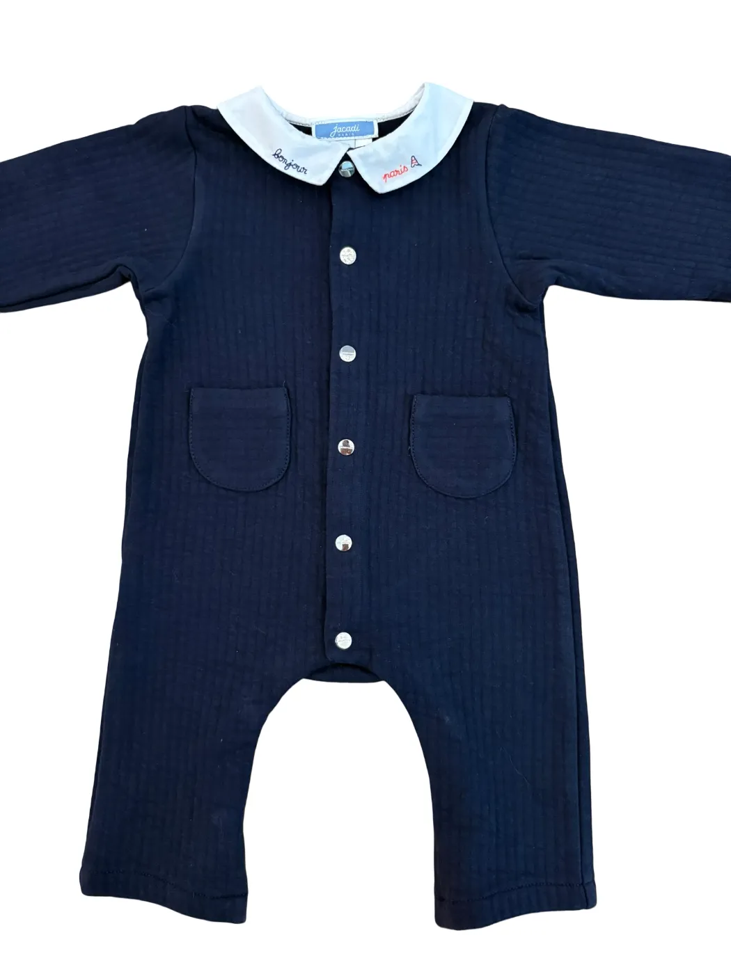 Jacadi Navy Bonjour Paris Romper (6M / 67)