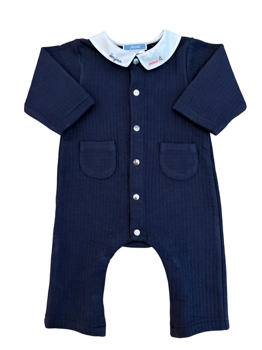 Jacadi Navy Bonjour Paris Romper (6M / 67)