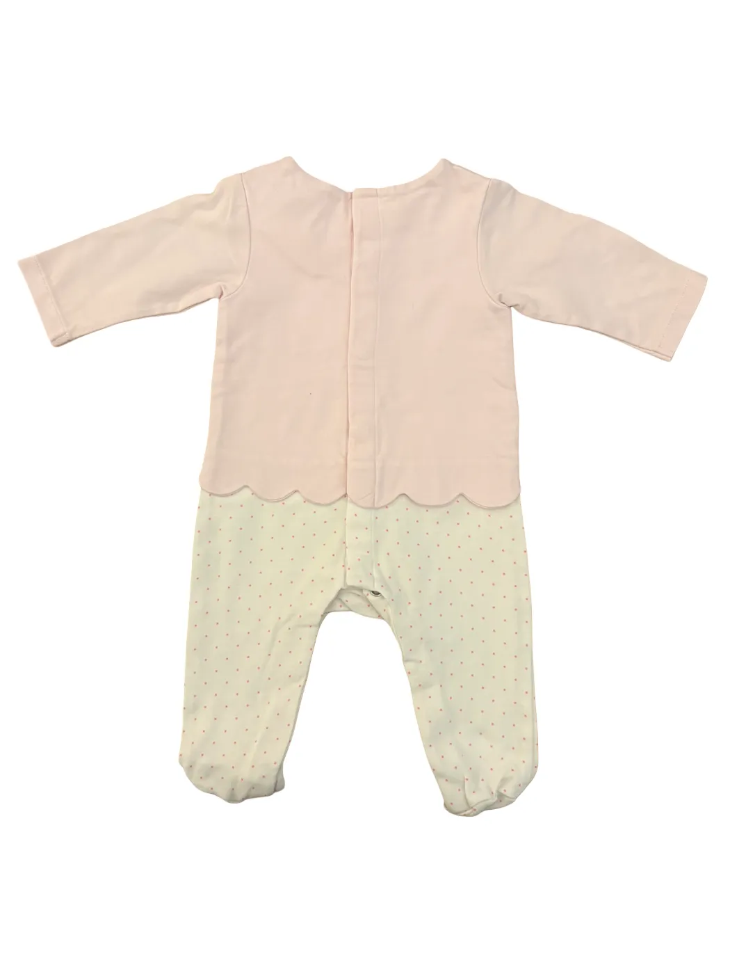 Jacadi Pink Polka Dot Scalloped Romper (3M / 60)
