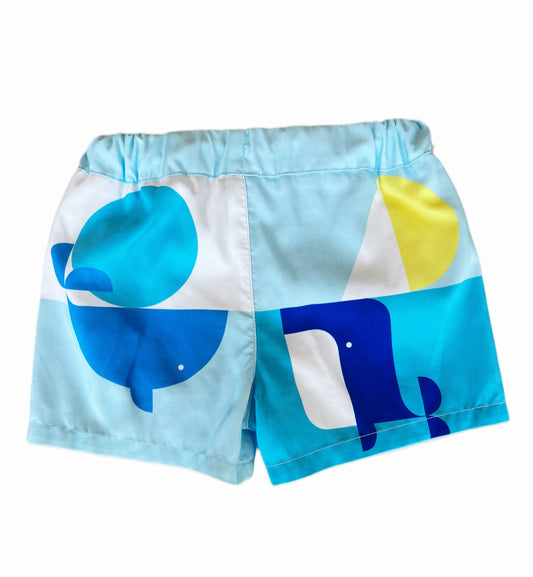 Jacadi – Mehrfarbige Badeshorts mit Walmotiv (6 M)