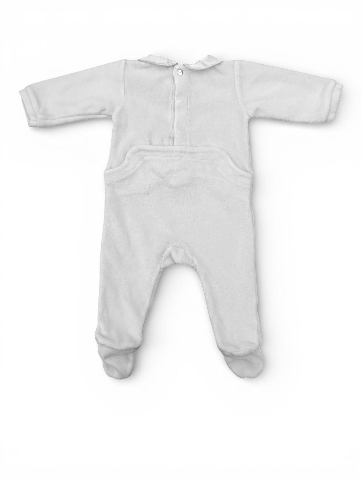 Jacadi White Velour Romper (3M)