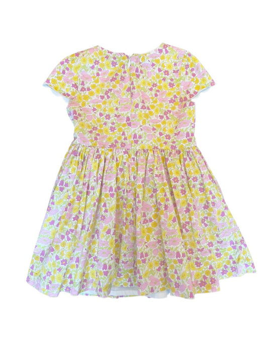 Robe manches courtes en Liberty Jacadi Jaune et Violet (4A)
