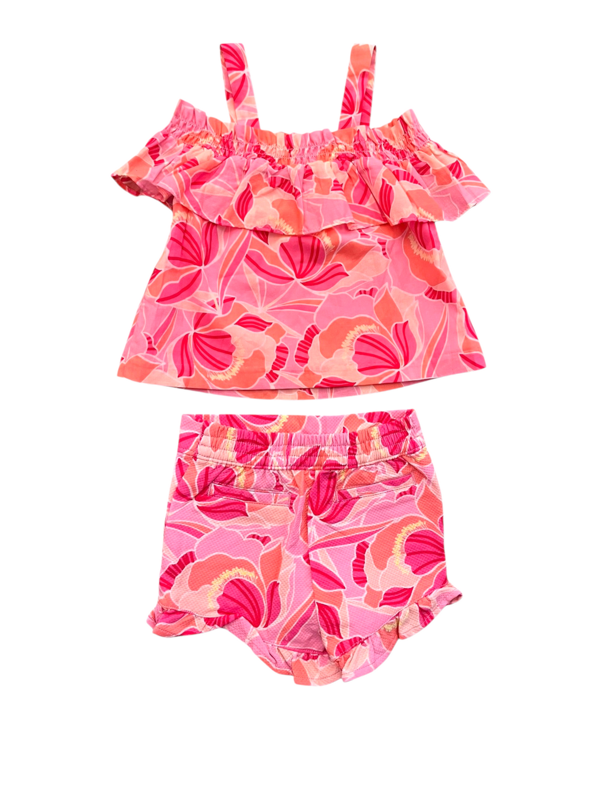 Janie and Jack Pink Floral Ensemble size 12-18M - second hand baby clothing