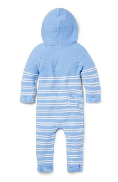 Janie and Jack Blue Striped Knitted Romper (6-12M)