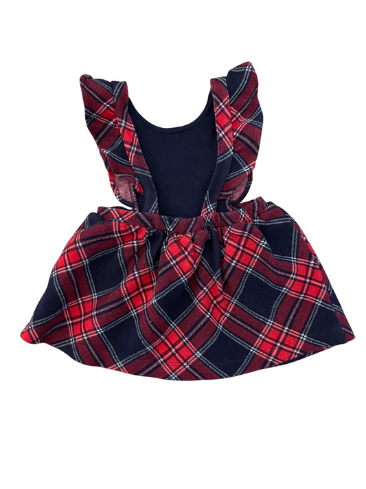 Janie and Jack Red Tartan Pinafore Dress (6-12M)