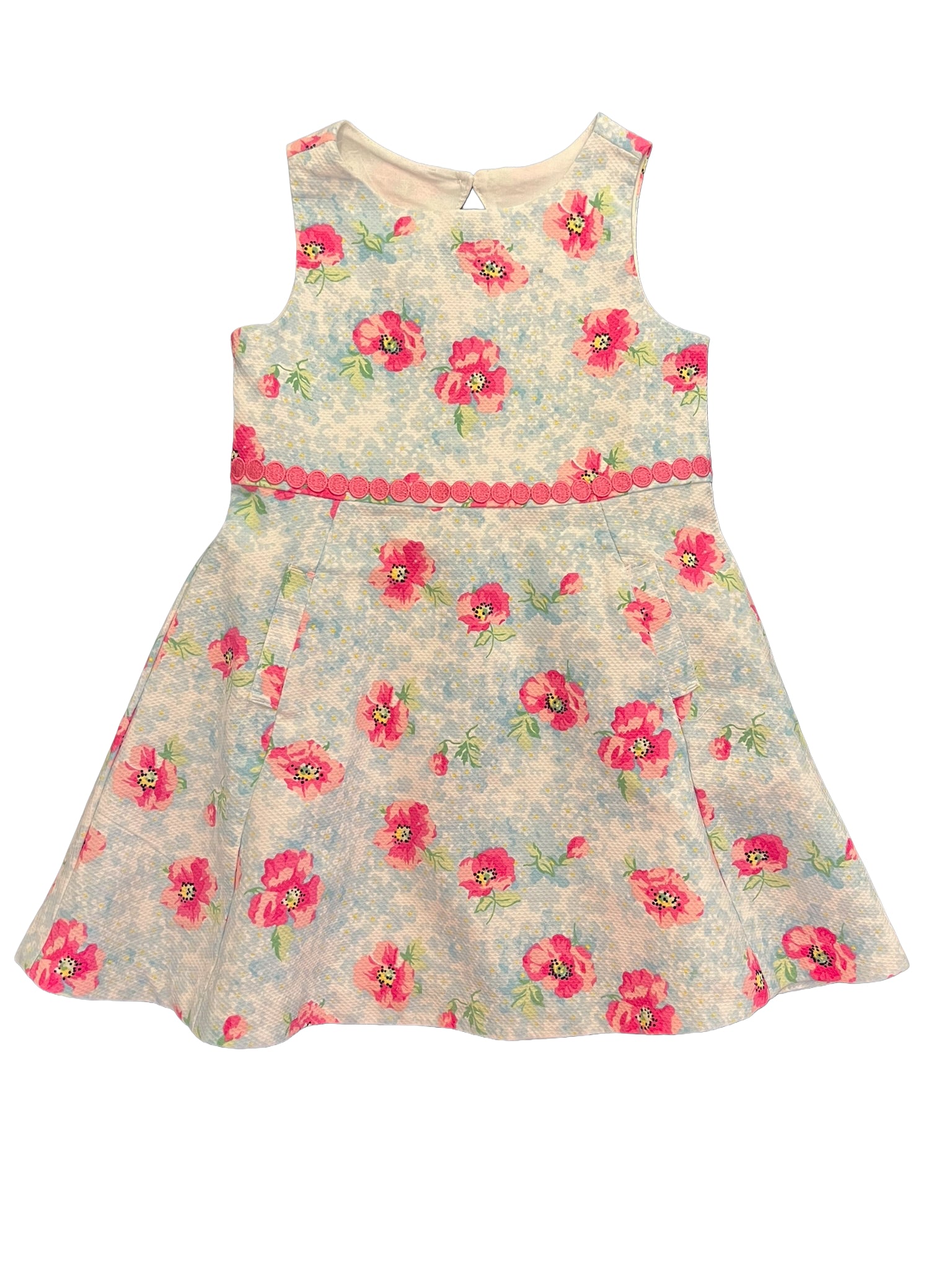 Janie and Jack Blue & Pink Sleeveless Dress (3Y) – Blueberry Janie and Jack Blue & Pink Sleeveless Dress (3Y) – Blueberry