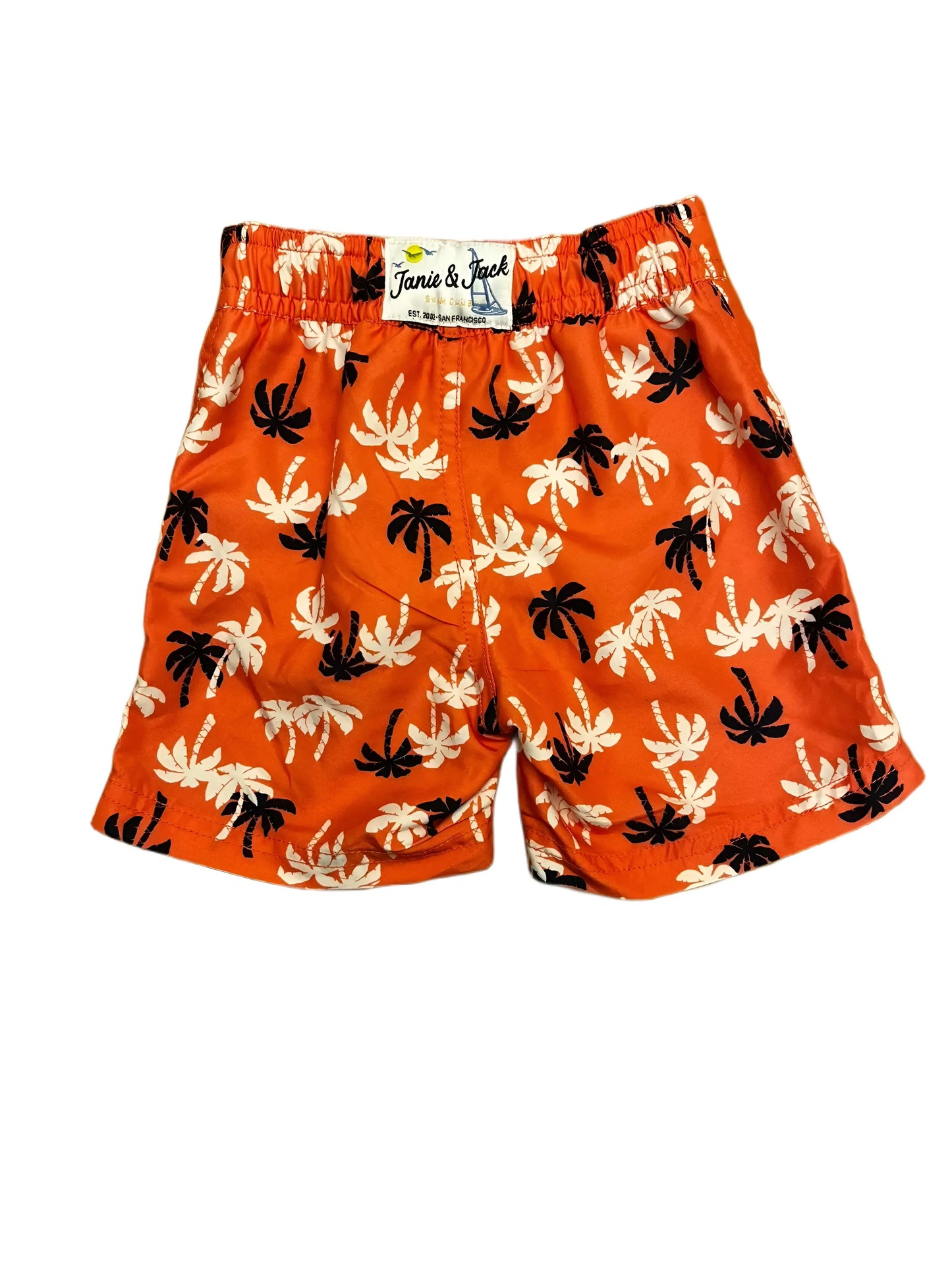 Janie and Jack Board Shorts Coral Palm Trees (6-12M)