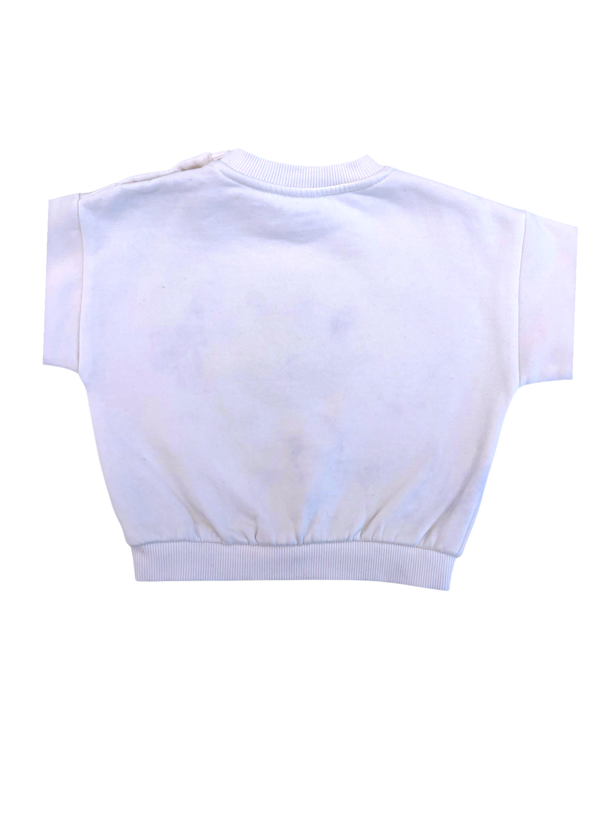 Kiabi Unisex weißes Baumwoll-Sweatshirt mit Sonnen-Motiv, 18M