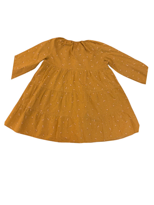 Robe à manches longues Konges Sløjd coloris moutarde à motifs floraux (7-8 ans)