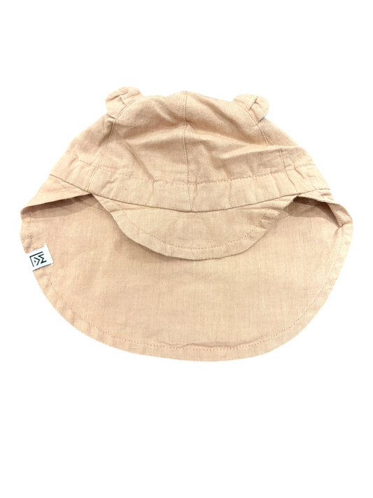 Liewood Unisex Caramel Linen Sun Hat, 6-9M - second hand baby clothing