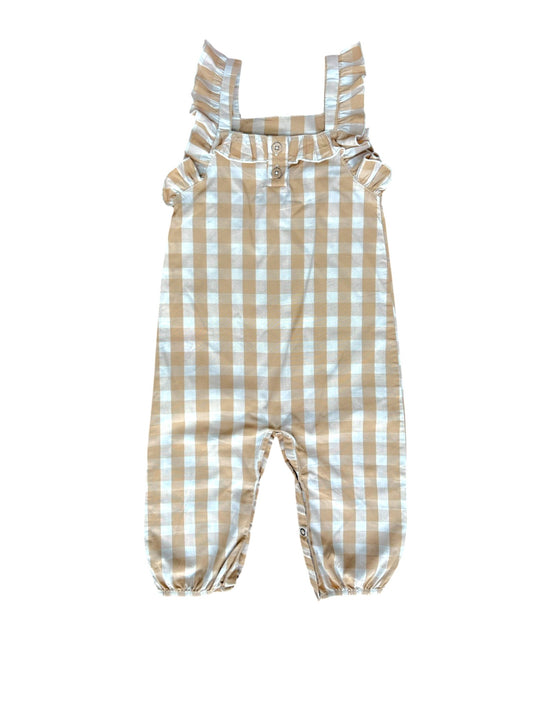 Lil Atelier Mustard Gingham Overalls (9-12M / 80cm)