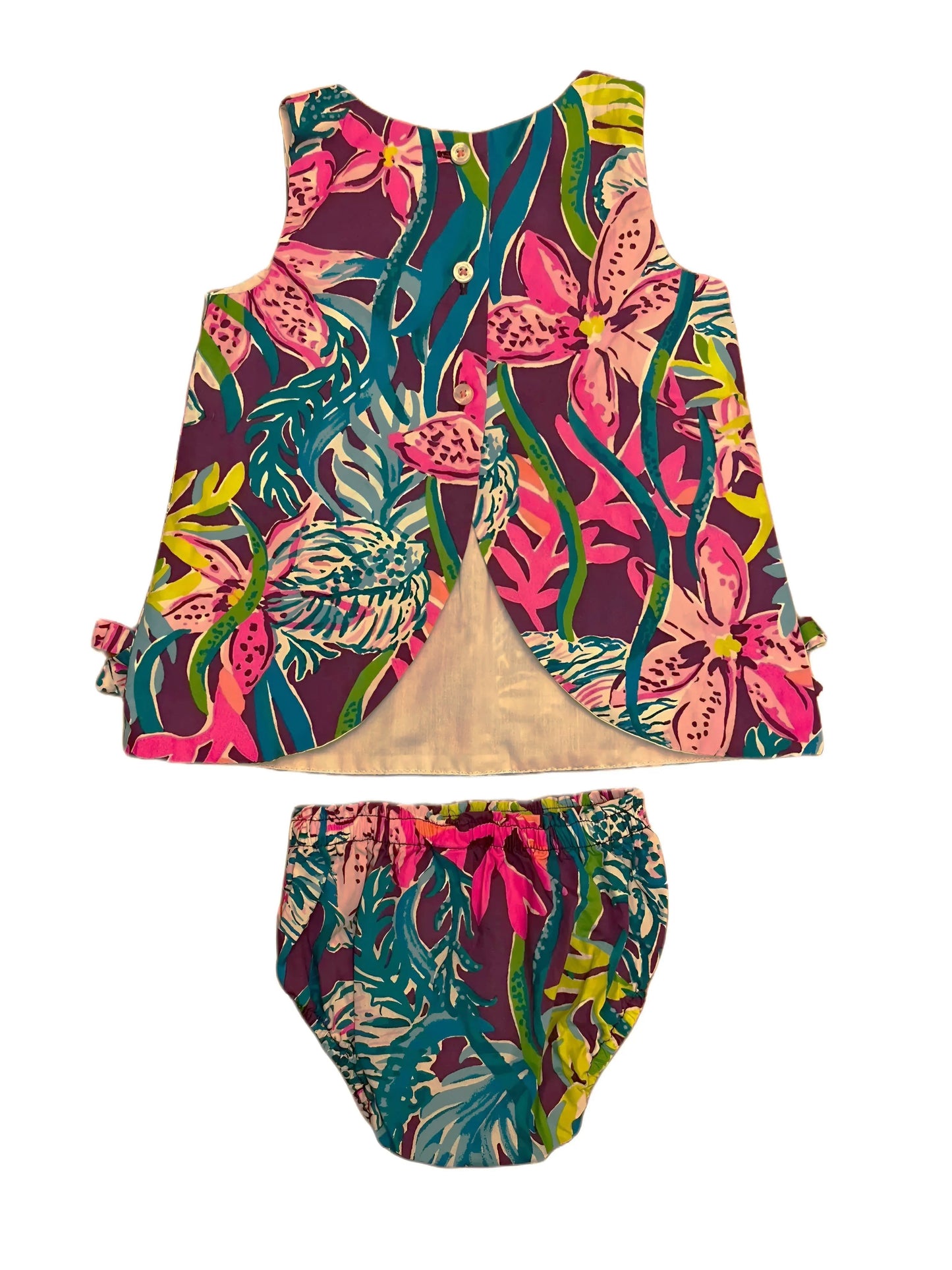 Lilly Pulitzer – Lila geblümtes Etuikleid „Little Lilly“ (6–12 M)