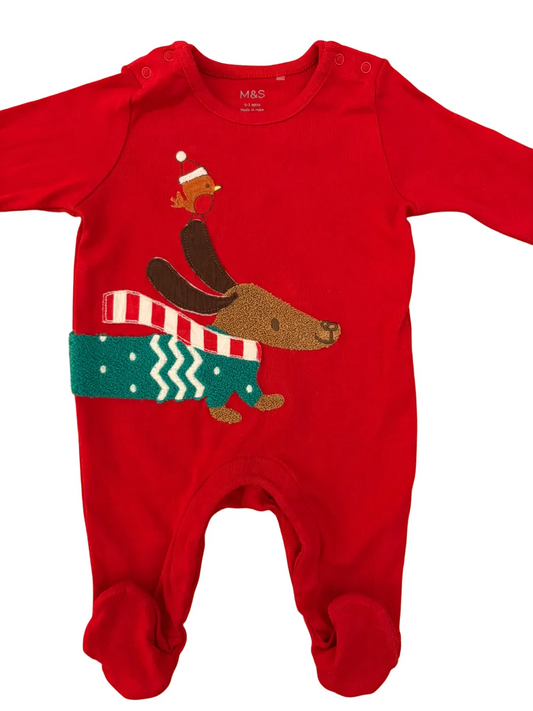 Marks & Spencer Christmas Pajama Set (0-3M)