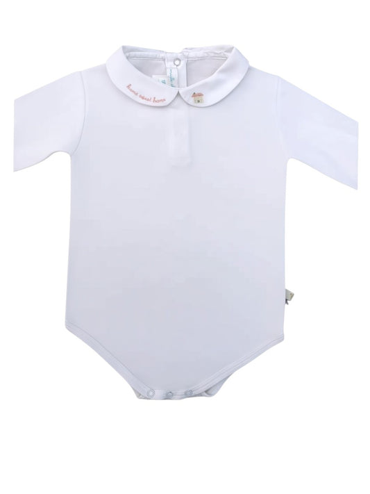 Marie Chantal White Embroidered Bodysuit size 18M - second hand baby clothing