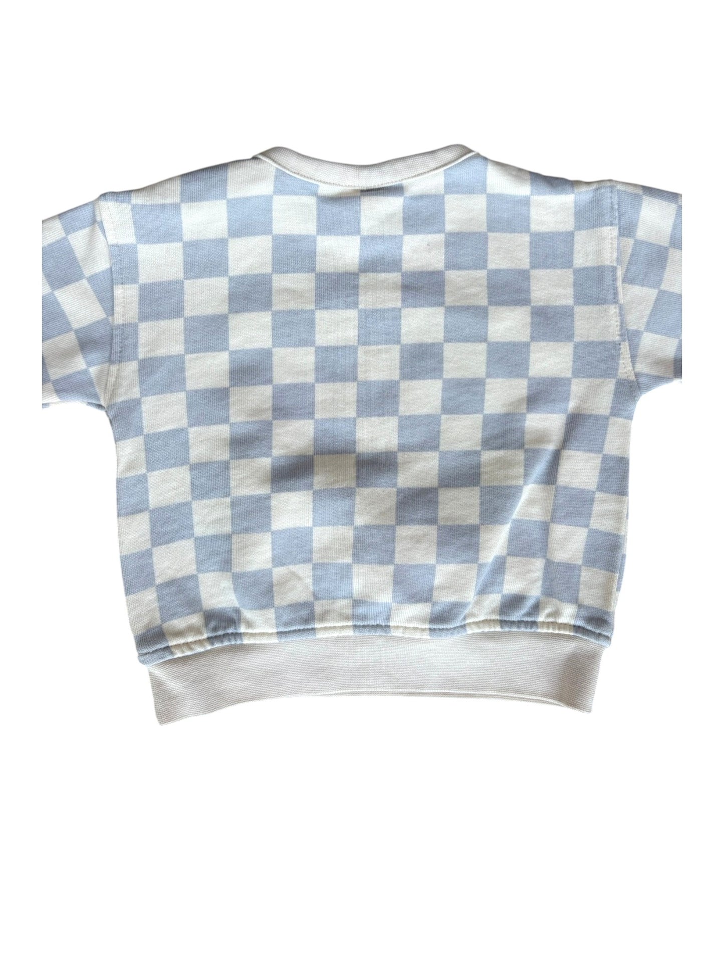 Mema Blue Checkered Sweater (3-6M)