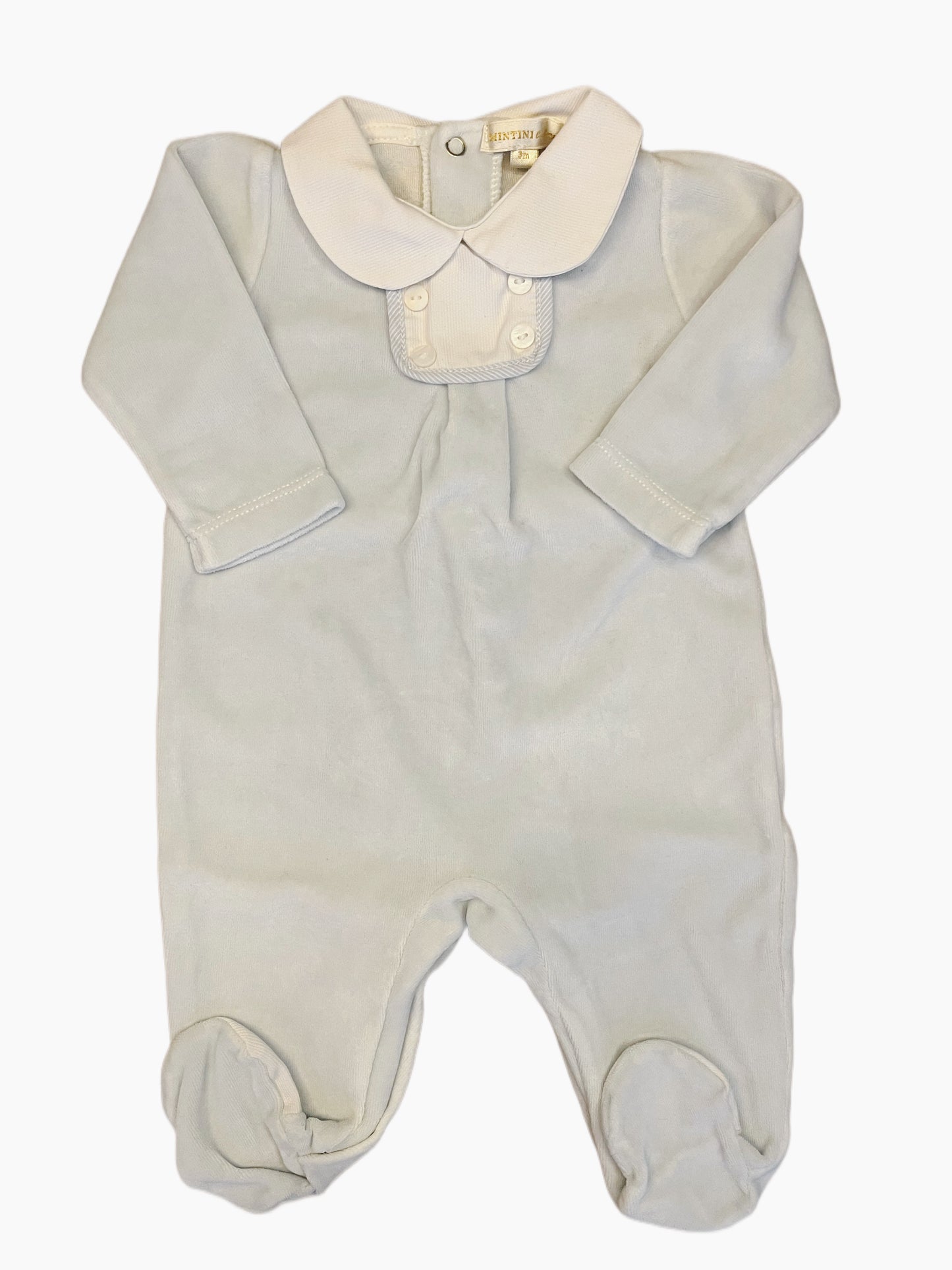 Pyjama à pieds bleu clair pour bébé Mintini (3M)