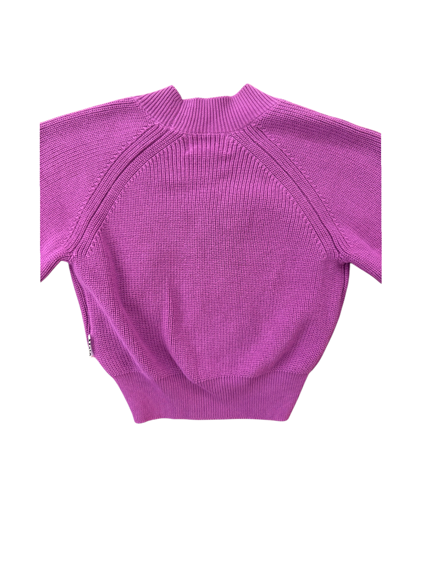 Molo Girl Purple Ribbed Organic Cotton Cardigan, 2–4Y