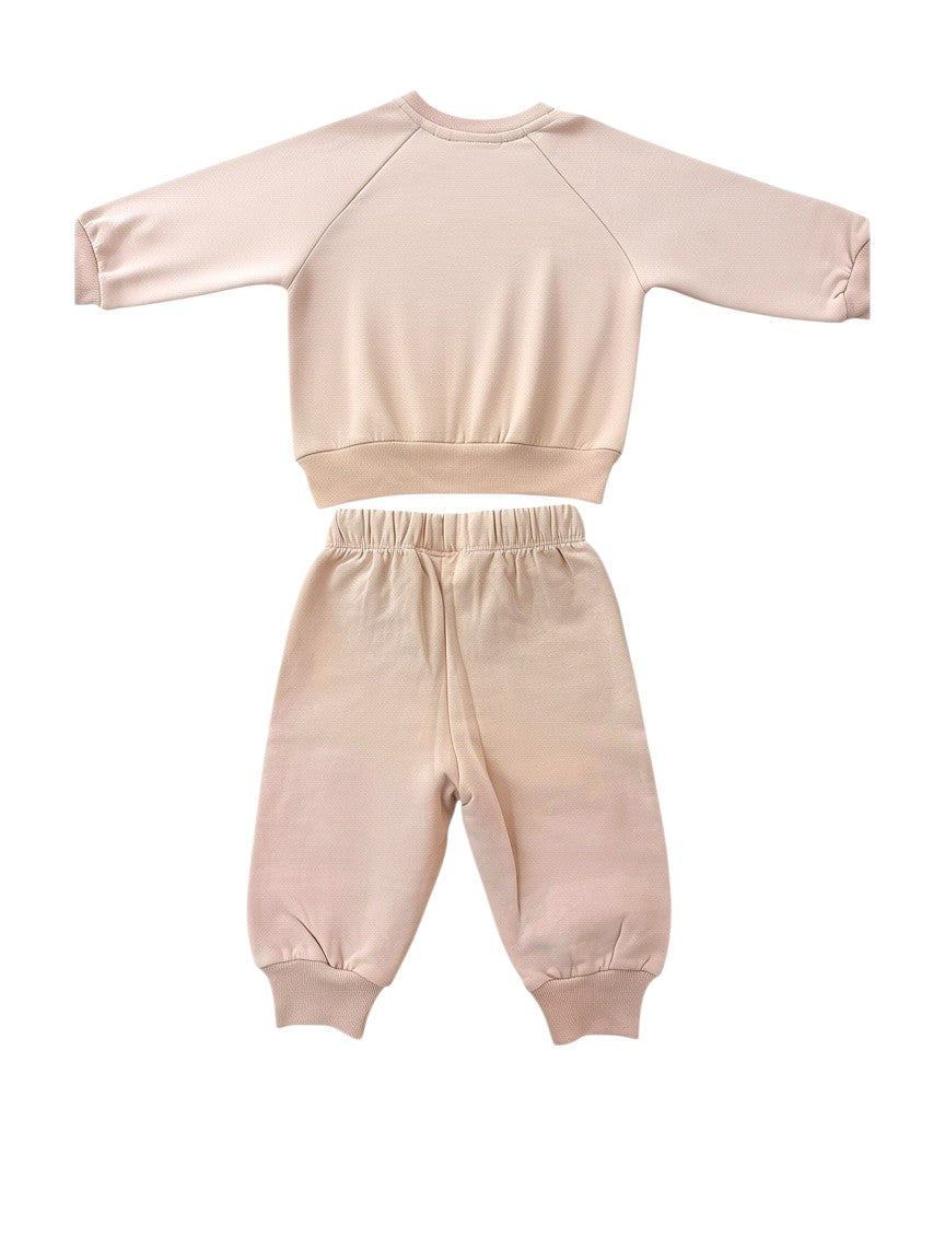 Molo Girl Rose Smiley Cotton Sweatshirt and Trousers Set, 6–9M