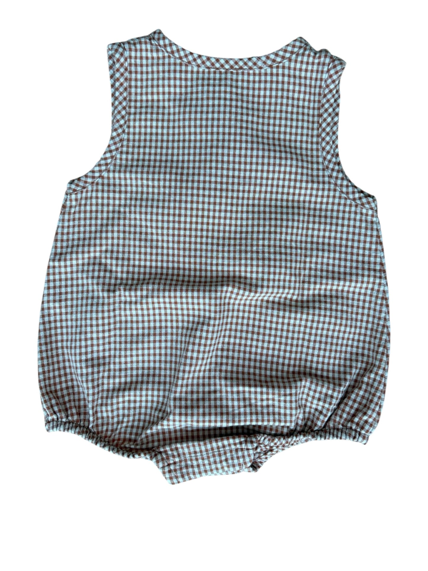 Natalys Brown Gingham Romper (12M)