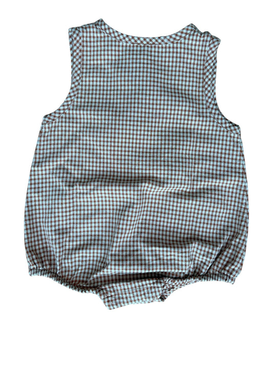 Natalys Brown Gingham Romper (12M)